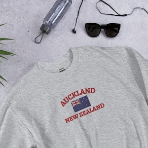 New Zealand Sweatshirt, Auckland Sweatshirt, New Zealand Embroidered Sweatshirt, New Zealand Flag, Auckland, New Zealand