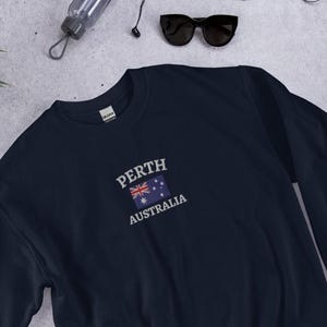 Perth Embroidered Sweatshirt, Australia Sweatshirt, Australia Embroidered Sweatshirt, Perth, Australia, Australian Flag
