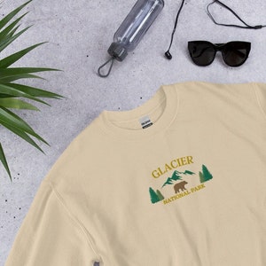 Glacier National Park Sweatshirt, Embroidered Glacier Sweatshirt, Comfy National Park Inspired Apparel, Perfect Outdoor Adventure Gift