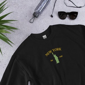 New York Embroidered Sweatshirt, New York, New York State, New York Shirt, NY Gift, Embroidered Crewneck, Sweatshirt
