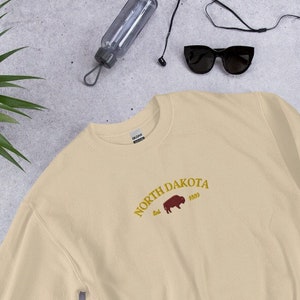 Embroidered North Dakota Sweatshirt, North Dakota Sweatshirt, North Dakota, Comfy North Dakota Sweatshirt, Dakota