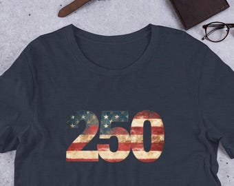 United States of America 250th Anniversary T-Shirt, Patriotic Graphic Tee for Independence Day, Independence Day Shirt
