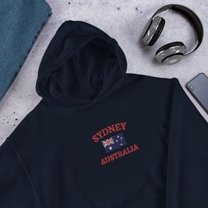 Sydney Embroidered Hoodie, Australia Hoodie, Australia Embroidered Hoodie, Sydney, Australia, Australian Flag