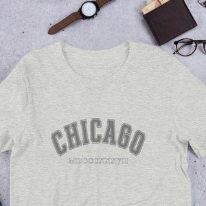 Chicago Founding Year in Roman Numerals T-Shirt, Chicago T-Shirt, Chicago, Illinois, Chicago Illinois, Retro Graphic Tee, Chicago Gift