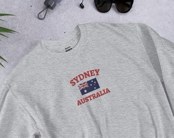 Sydney Embroidered Sweatshirt, Australia Sweatshirt, Australia Embroidered Sweatshirt, Sydney, Australia, Australian Flag