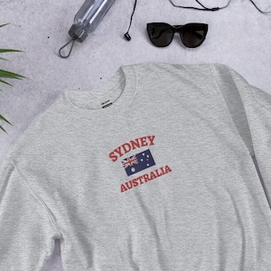 Sydney Embroidered Sweatshirt, Australia Sweatshirt, Australia Embroidered Sweatshirt, Sydney, Australia, Australian Flag