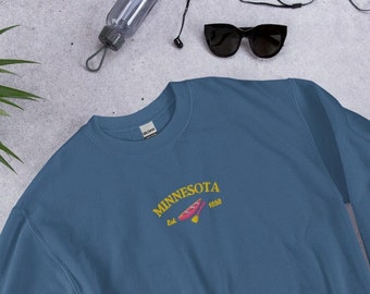 Minnesota Sweatshirt, Minnesota Embroidered Sweatshirt, Minnesota, Minnesota Gift, Camper Gift