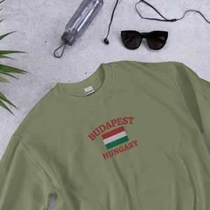 Budapest Embroidered Sweatshirt, Hungary Sweatshirt, Hungary Flag, Hungarian Flag, Budapest, Hungary