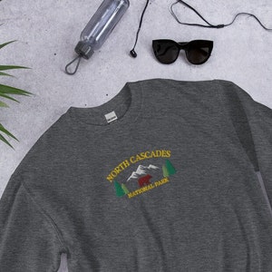 North Cascades Sweatshirt, North Cascades Embroidered Sweatshirt, National Park Shirt, North Cascades National Park