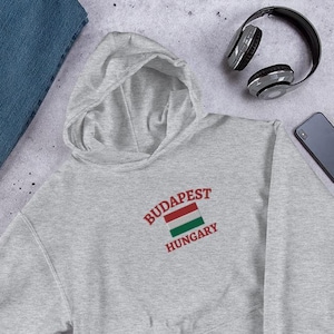 Budapest Embroidered Hoodie, Hungary Sweatshirt, Hungary Flag, Hungarian Flag Hoodie, Budapest, Hungary