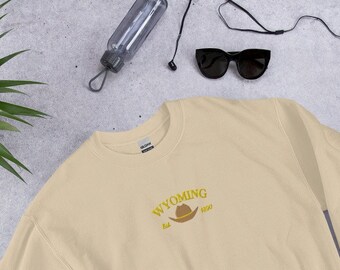 Wyoming Sweatshirt, Wyoming Embroidered Sweatshirt, Cowboy, Wyoming Gift, Embroidered Shirt