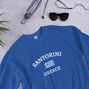 Santorini Greece Sweatshirt, Greece Flag Sweatshirt, Gift for Greece Lovers, Greek Souvenir, Santorini Crewneck