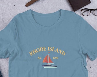 Rhode Island T-Shirt, Rhode Island Sailing Tee, Nautical-Themed T-Shirt, Gift for Rhode Island Lovers, Rhode Island Top