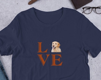 Golden Retriever Love T-Shirt, Heartwarming Golden Retriever Tee, Special Gift for Dog Lovers, Cozy Dog Lover Shirt, Can be Personalized