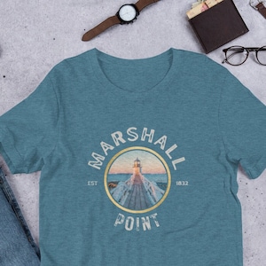 Maine Lighthouse T-Shirt, Maine, Maine Lighthouse Tee, Marshall Point Lighthouse Tee, Nautical Gift Idea, Coastal Maine Lighthouse Tee