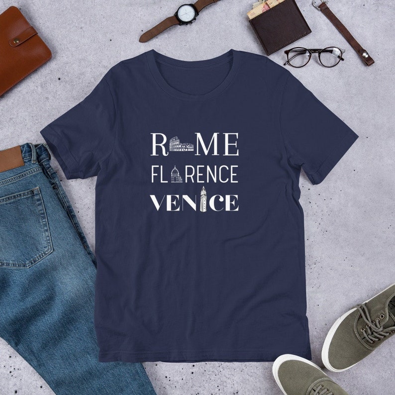 Rome Florence Venice T-Shirt, Souvenir Gift for Italy Lovers, Gift Idea for Italian Tour Enthusiasts, Ideal Italy-Themed Gift