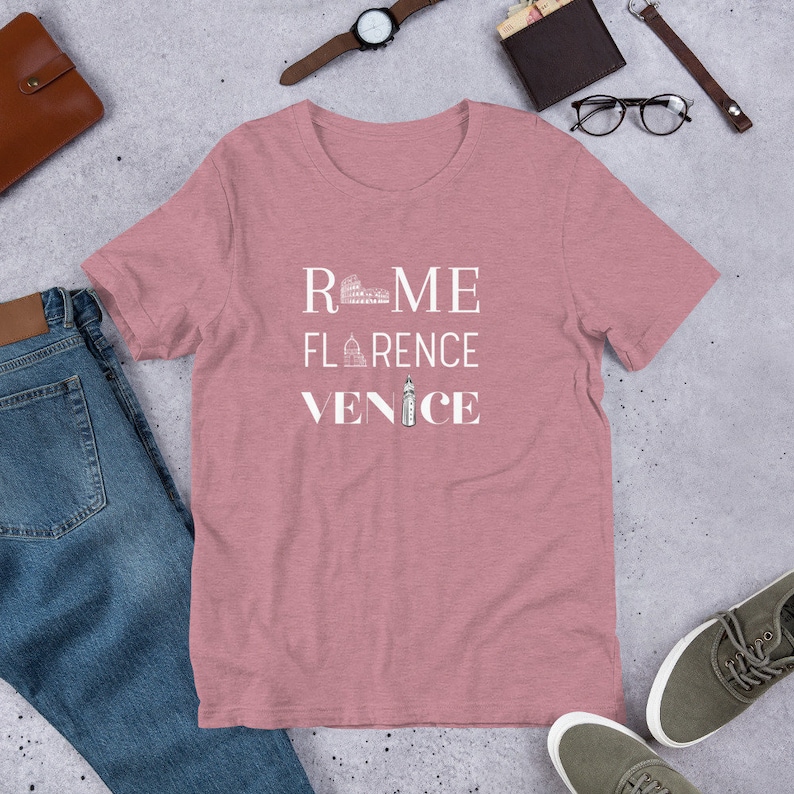 Rome Florence Venice T-Shirt, Souvenir Gift for Italy Lovers, Gift Idea for Italian Tour Enthusiasts, Ideal Italy-Themed Gift