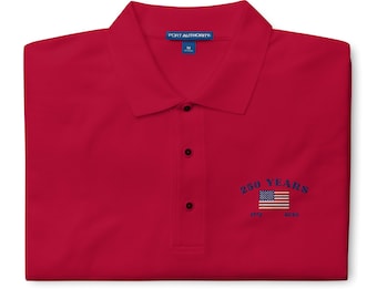 United States of America 250th Anniversary Embroidered Polo, Patriotic Polo Shirt for Independence Day, America 1776 to 2026