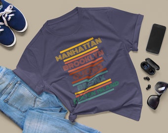 Vintage NYC Boroughs T-shirt: Retro New York Graphic Tee - Etsy