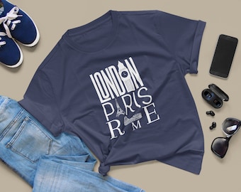 London, Paris, Rome, City, Cities, Europe, T-Shirt, London Shirt, Paris Shirt, Rome Shirt