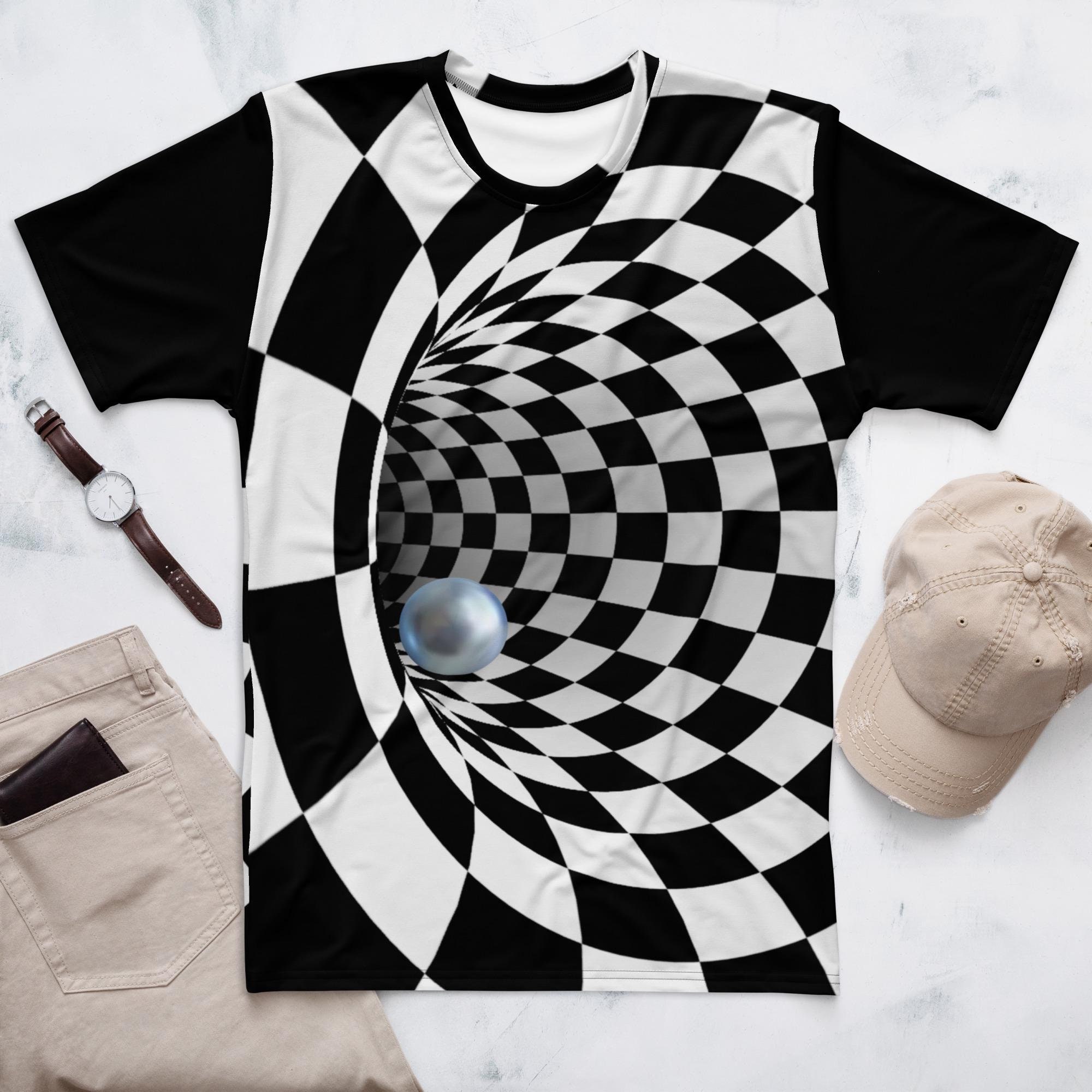 3D Illusion Shirt, Warped Tunnel Shirt, Eye-catching 3D Design Tee