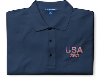 USA 250 Polo Shirt, America 250 Anniversary Shirt, 1776-2026 Patriotic Polo, American Flag Shirt, Gift for Patriot