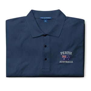 Perth Australia Embroidered Polo Shirt, Perth Australia Flag Shirt, Australia Polo Shirt, Perth Souvenir