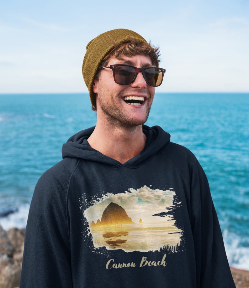 Cannon Beach Photo Hoodie, Oregon, Scenic Oregon Sweatshirt, Cannon