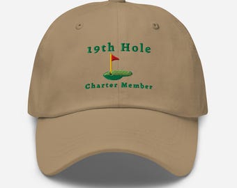 Gorra de golf bordada del hoyo 19, gorra para amantes del golf, regalo para papá golfista, regalo para golfista