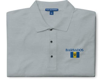Barbados Embroidered Polo Shirt, Barbados Flag Shirt, Barbados Polo Shirt, Barbados Souvenir