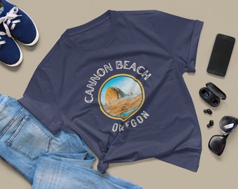 Cannon Beach Photo T-Shirt, Cannon Beach, Oregon, Cannon Beach Scenic Tee, Oregon Coast Beach T-Shirt, Stunning Oregon Coast Photo Wear