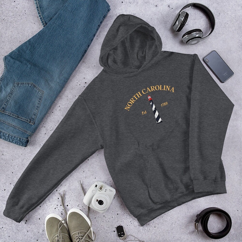 North Carolina Hoodie, Lighthouse Hoodie, Comfy North Carolina Lighthouse Hoodie, North Carolina Sweatshirt