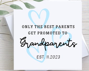 Personalized Baby Announcement Card, Promoted to Grandparents Card