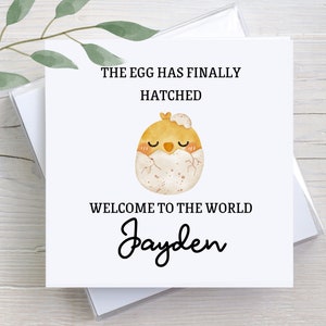The Egg Has Finally Hatched, Welcome To The World Greeting Card, Funny New Baby Card, Funny Gift For New Parents, Personalized New Born Card