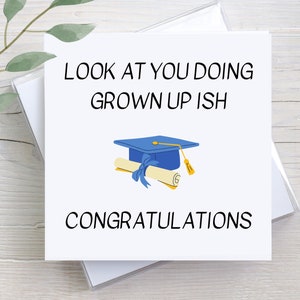 Look At You Doing Grown Up Ish Card, Personalized Graduation Gift, Graduation Greeting Card, Custom Graduation Card, Congratulations Grad