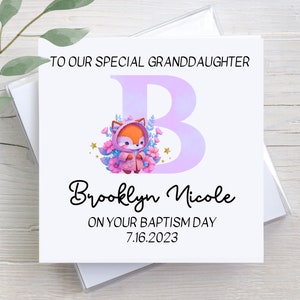 Card For Granddaughter, Baptism Card, Custom Greeting Card, Personalized Card, Baptism Gifts, Custom Gift For Daughter, Religious Card