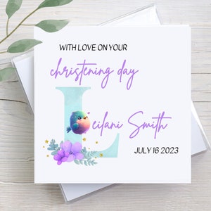 Personalized Gift For Baby Girl, Christening Card, Custom Greeting Card, Personalized Card, Christening Gift, Baptism Card, Baptism Gifts