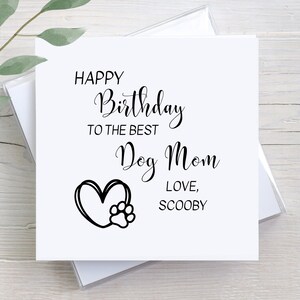 Personalized Birthday Card For Dog Mom, Custom Card From Dog, Birthday Card From Dog, Gift From Dog, Dog Birthday Card, Custom Greeting Card
