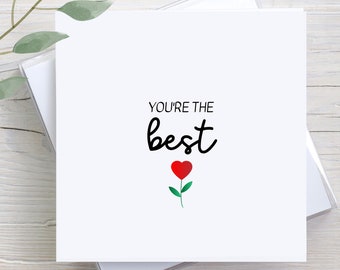 You're The Best, Custom Thank You Card, Thank You Greeting Card, Custom Greeting Card, Personalized Thank You Gift, Appreciation Card