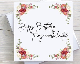 Happy Birthday To My Favorite Work Bestie Card, Custom Greeting Card, Birthday Card For Coworker, Happy Birthday Coworker, Gift For Employee