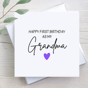 Happy First Birthday As My Grandma Card, Gift For Grandma, Personalized Gift, Custom Greeting Card, Birthday Card For Grandma