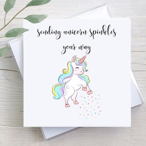 Custom Get Well Card: Personalized Unicorn Sprinkles Greeting