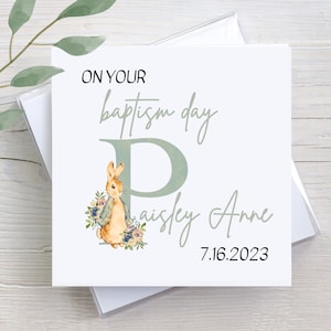 Baptism Card For Her, Custom Greeting Card, Personalized Card, Baptism Gifts, Card For Baby Girl, Religious Card, Religious Gifts
