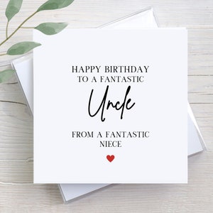 Birthday Card From Niece, Uncle Birthday Card, Custom Greeting Card, Birthday Gift For Brother, Gift For Uncle, Personalized Birthday Card