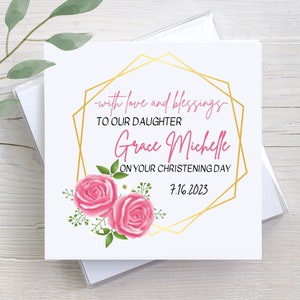 Custom Baptism Cards, Christening Card, Religious Gifts, Personalized Card, Christening Gift, Religious Card For Daughter, Catholic Cards