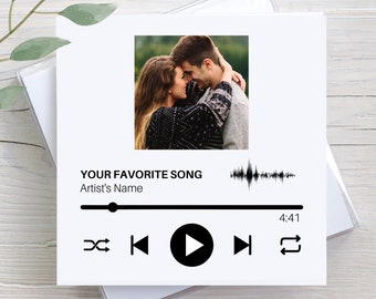 Personalized Anniversary Card: Favorite Song, Custom Message
