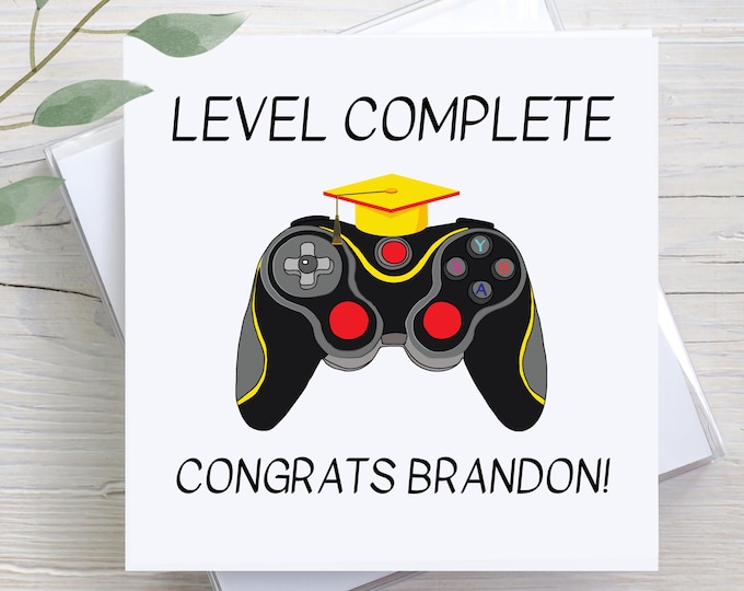 Level Complete Grad Gift, Personalized Graduation Gift, Graduation Greeting Card, Personalized Graduation Card, Custom Graduation Gift