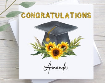 Personalized Graduation Card, Class of 2023, Sunflower