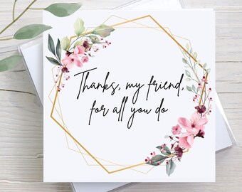 Appreciation Card For Her, Thank You Card, Thank You Greeting Card, Custom Greeting Card, Personalized Thank You Gift, Custom Gift For Her