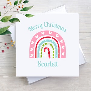 Christmas Card For Baby, Christmas Gift For Baby, Custom Greeting Card, Holiday Greeting Card, Rainbow Card, Custom Christmas Card, For Her